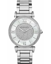 Michael Kors - Catlin Pavé Silver-Tone Watch - Lyst