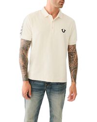 TRUE RELIGION - Polo Shirt Ss Damask Velour Pique Top - Lyst