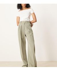 ASOS - Tall Tailored Wide Leg Trousers With Pleat Detail - Lyst