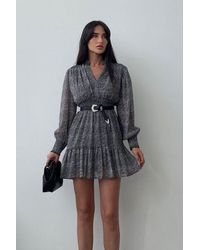 Hiccup - Tulle V Neck Long Sleeve Mini A-Line Dress - Lyst