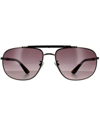 Police - Rectangle Shiny Gunmetal Smoke Gradient Sunglasses 90041091 - Lyst