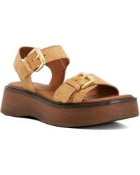Dune - Luno Double Strap Flatform Sandals - Lyst