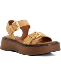 Dune - Luno Double Strap Flatform Sandals - Lyst