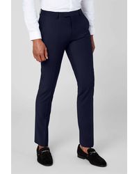 Twisted Tailor - Ellroy Skinny Fit Dark Wool Trousers - Lyst