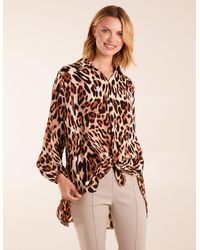 Blue Vanilla - Leopard Print Longline Blouse - Lyst