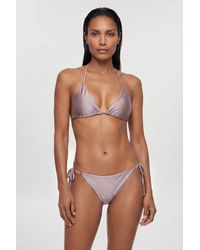 Karen Millen - Metallic Bikini Bottom With Bead Detail - Lyst