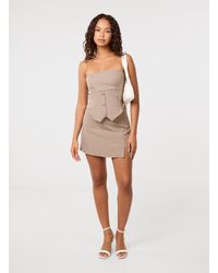 Pink Vanilla - Pinstripe Skort Slit Front Skirt - Lyst
