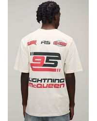 BoohooMAN - Tall Regular Lightning Mcqueen Motor License Print T-Shirt - Lyst