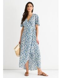 Gini London - Floral Wrap Midi Dress - Lyst
