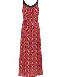 faina - Maxi Jurk Nelice Rode Slang - Lyst