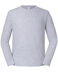 Fruit Of The Loom - Iconic 195 Premium Long-Sleeved T-Shirt (Heather) - Lyst