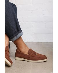 Where's That From - Wheres 'Charming' Slip On Suede Loafers Metal Trim Tassel - Lyst