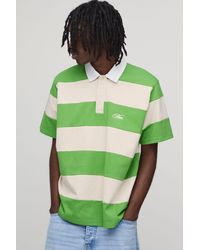 BoohooMAN - Regular Fit Short Sleeve Embroidered Stripe Rugby Polo - Lyst