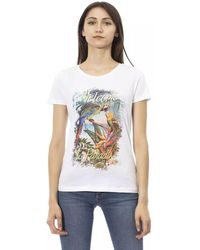 TRUSSARDI ACTION - Round Neck Short Sleeve T-Shirt With Front Print - Lyst