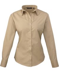 PREMIER - Ladies Poplin Long Sleeve Blouse / Plain Work Shirt () - Lyst