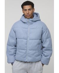 BoohooMAN - Oversized Fit Knitted Hooded Puffer Jacket - Lyst