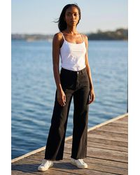 Roman - Petite Cotton Frayed Hem Trouser - Lyst
