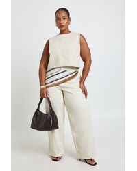 Boohoo - Plus Cotton Twill Boxy Top - Lyst