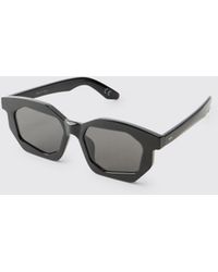 BoohooMAN - Chunky Plastic Geometric Tinted Sunglasses - Lyst