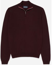 Oliver Sweeney - Burgundy Thornby Merino Wool Blend Jumper - Lyst