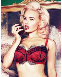 Playful Promises - Cordelia Lace Overlay Balcony Bra - Lyst