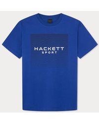 Hackett - Sport Vector Graphic Short Sleeve T-Shirt Cobalt Cotton - Lyst