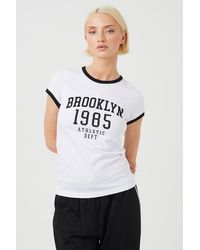 Brave Soul - Contrast Trim Graphic Slim Fit T-Shirt - Lyst