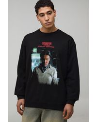 BoohooMAN - Oversized Stranger Things License Printed Sweatshirt - Lyst