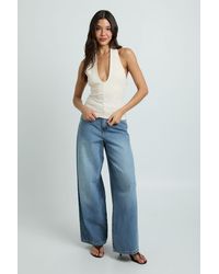 Boohoo - Premium Stretch Contour Cross Over Neck Keyhole Top - Lyst