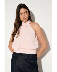 MissPap - Premium Chiffon Scarf Neck Top - Lyst