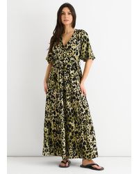 sachin and babi light blue dress Quiz Champagne Sequin Wrap Maxi Dress in Natural main image 1