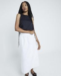 River Island - Cotton Poplin Maxi Skirt - Lyst