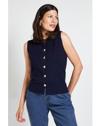 Wallis - Button Detail Knitted Vest Top - Lyst