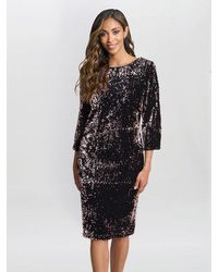 Gina Bacconi - Arianne Sequin Velvet Dress - Lyst