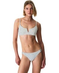 Penti - Point Polka Dot Textured Deep V Neck Bikini Top - Lyst