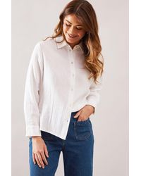 Wallis - Textured Button Through Shirt - Lyst
