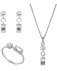 Orphelia - 'Madelyn' 925 Sterling Set: Necklace + Earrings + Ring - Lyst