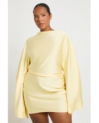 Boohoo - Plus Satin Ruched Shoulder Detail Sleeveless Maxi Dress - Lyst