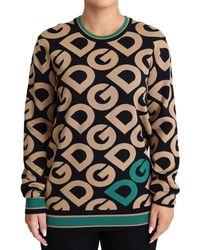 Dolce & Gabbana - Dolce Gabbana Dg Mania Wool Crewneck Pullover Sweater - Lyst