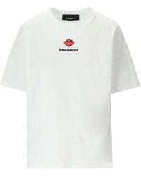 DSquared² - Pixel Leaf Logo Print Crew Neck T-Shirt Cotton - Lyst