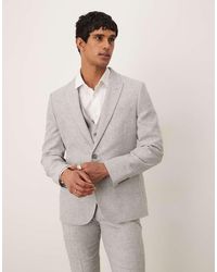 ASOS - Linen Cotton Blend Slim Suit Jacket - Lyst