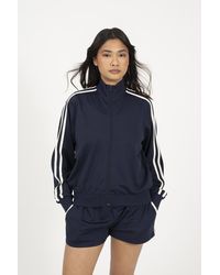 Brave Soul - Side Stripe Zip Through Sweatshirt - Lyst