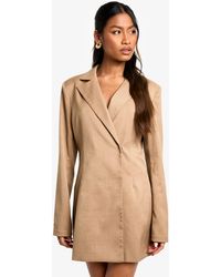 Boohoo - Structured Oversized Wrap Over Blazer Dress - Lyst