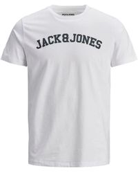 Jack & Jones - Jack&Jones Logo Casual T-Shirt, Crew Neck, Cotton, Short Sleeve - Lyst