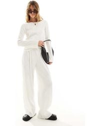 Vero Moda - Textured Jersey Wide Leg Trouser Co-ord - Lyst