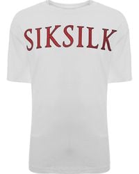 SIKSILK - Oversized T-Shirt With Rhinestone Logo - Lyst