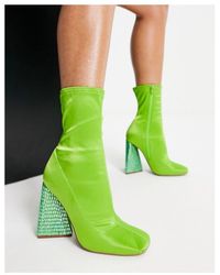 ASOS - Edison Triangular Heel Sock Boots - Lyst