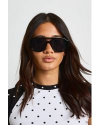 Boohoo - Chunky Framed Aviator Sunglasses - Lyst