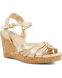 Dune - Kander Cork Wedge Heel Sandals - Lyst