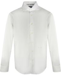 Aquascutum - Embroidered Logo Long Sleeve Shirt Cotton - Lyst